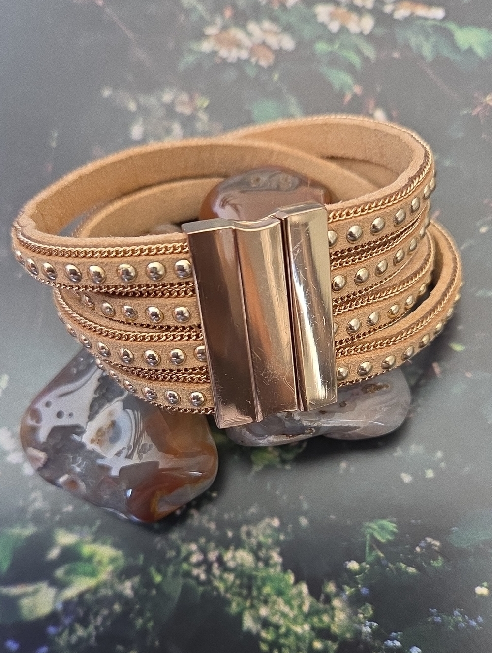 2/$30 Multi Strand Wrap Leather Bracelet. Magnetic Closure. NWOT.